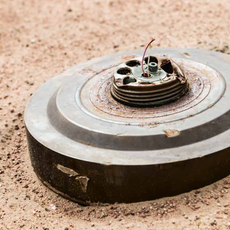 Detection and removal of landmines using magnets